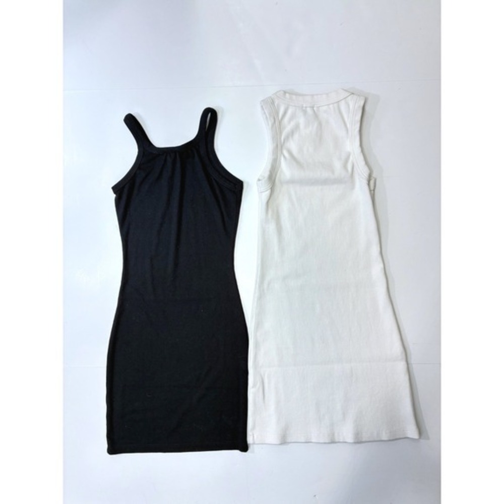 Princess Polly Bundle Women 0 Ribbed Mini t-shirt Dress Black White Bodycon - Picture 3 of 5